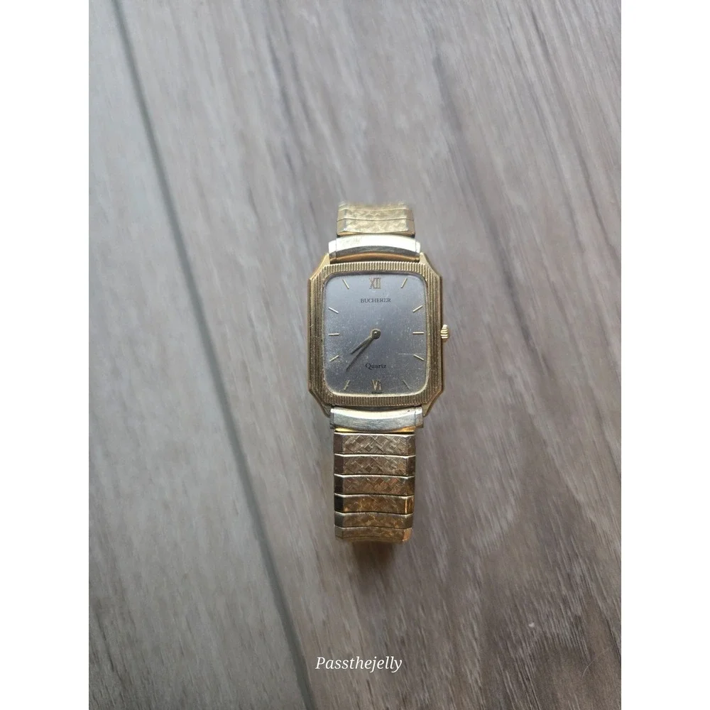 Vtg Gentleman's Men's Bucherer Watch Tank Quartz Swiss Made 956 533 Old Money